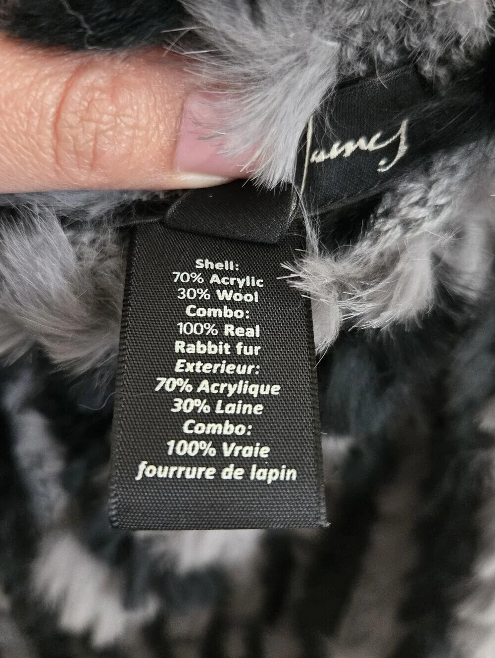 Vintage Older Label Elizabeth and James Rabbit Fur Infinity Scarf